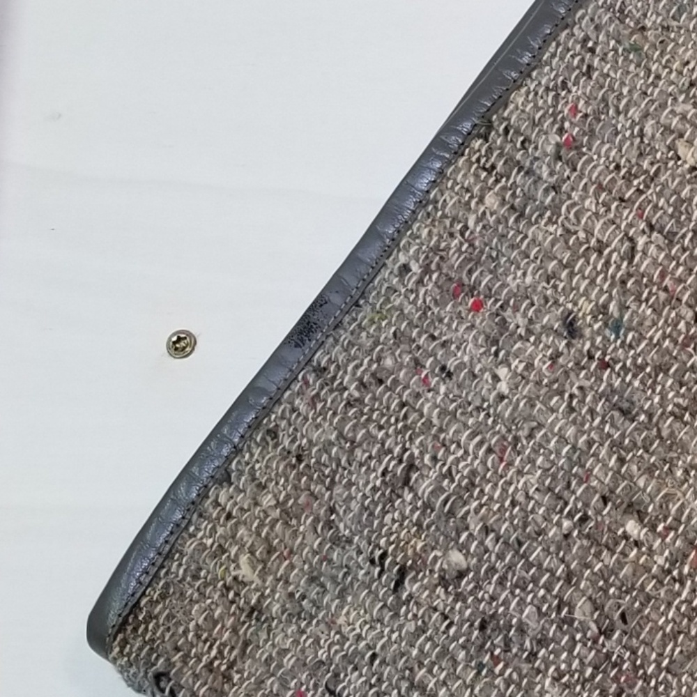 👜 Vtg 80s Jeffrey Lawrence Weave Clutch | Leather 🍂 - Picture 8 of 9